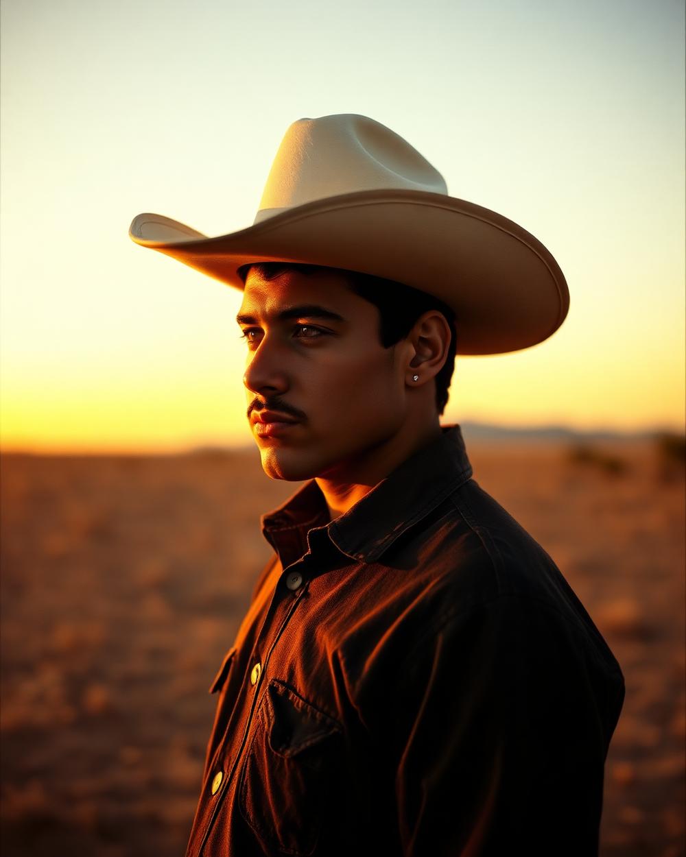 Retrato hombre con sombrero